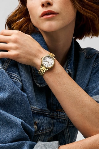 Montre à quartz en alliage - Doré et blanc