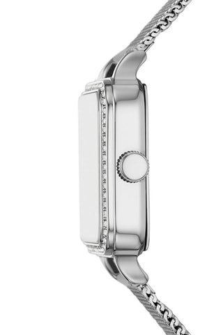 Montre à quartz en acier - Argenté et blanc