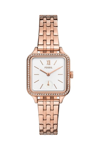 Montre à quartz en acier - Doré rose et blanc