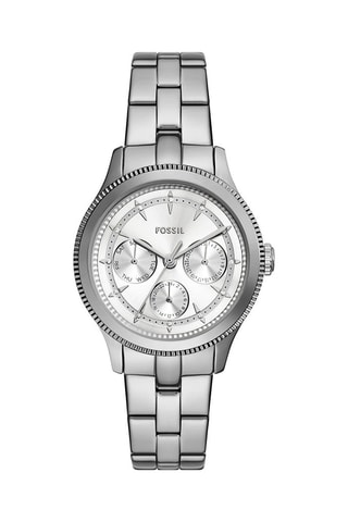 Montre à quartz en acier - Argenté et blanc