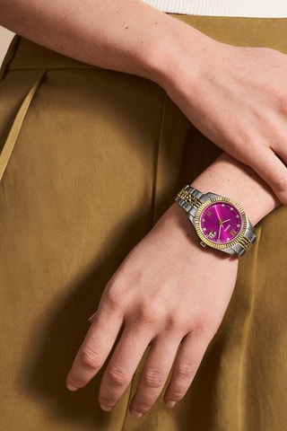 Montre à quartz en acier - Argenté et doré