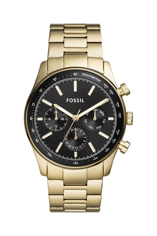 Montre à quartz en acier Sullivan - Tachymètre - Doré et noir
