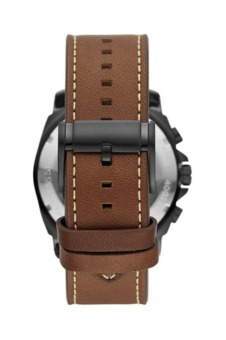 Montre à quartz en cuir - Chronographe  - Marron, vert et noir