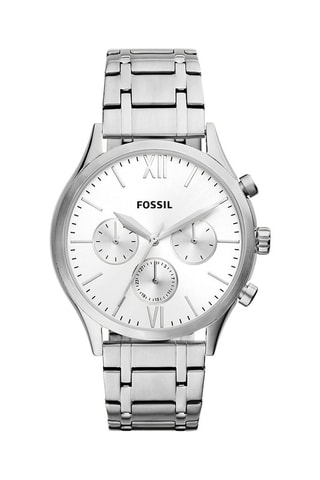 Montre à quartz en acier - Argenté et blanc