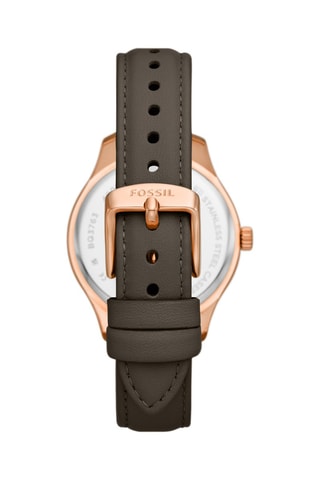 Montre à quartz en cuir - Gris et doré rose