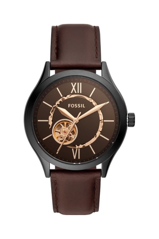 Montre automatique en cuir Fenmor - Marron et noir