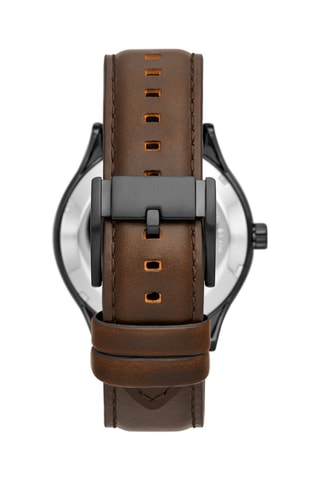 Montre automatique en cuir Fenmor - Marron et noir