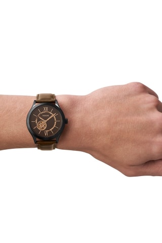 Montre automatique en cuir Fenmor - Marron et noir