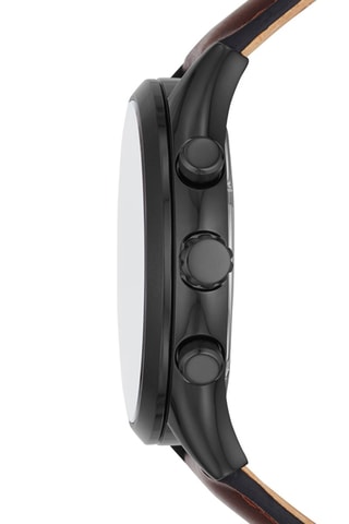 Montre à quartz en cuir - Marron et noir