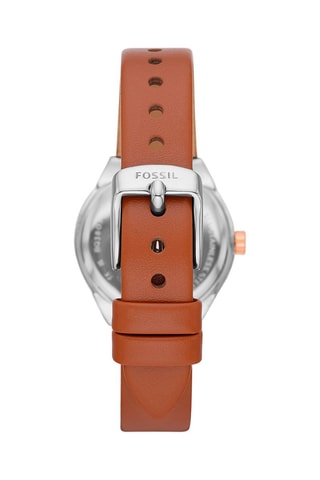 Montre à quartz en cuir Eevie - Marron et doré rose