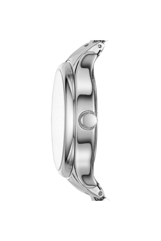 Montre à quartz en acier Modern Sophisticate - Argenté et blanc