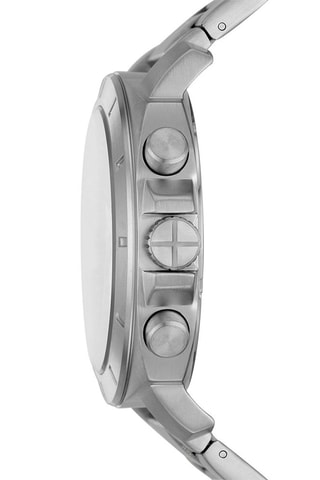 Montre à quartz en acier Privateer - Chronographe - Argenté et noir
