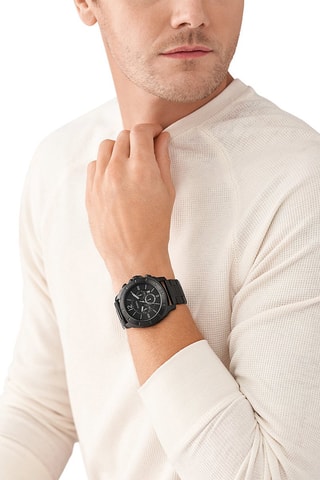 Montre à quartz en acier Privateer - Chronographe - Noir