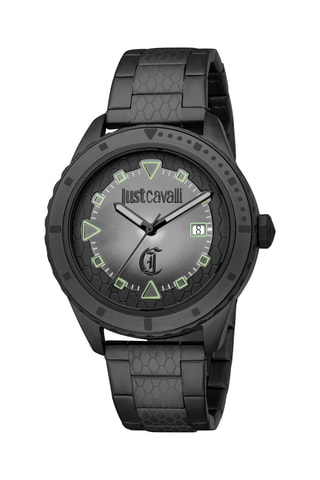 Montre à quartz en acier Sogno - Noir et gris foncé