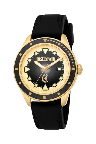 Montre à quartz en silicone Sogno - Noir et doré