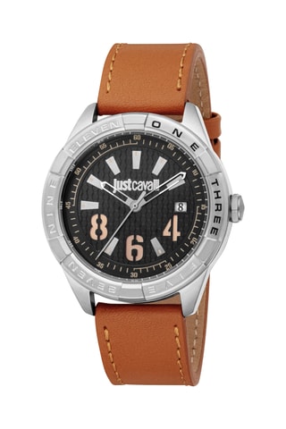 Montre à quartz en cuir Incanto - Marron et argenté