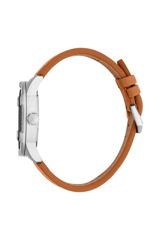 Montre à quartz en cuir Incanto - Marron et argenté