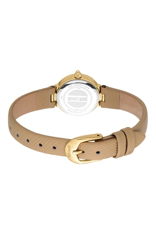 Montre à quartz en cuir et cristaux tchèques Serenita - Beige et doré