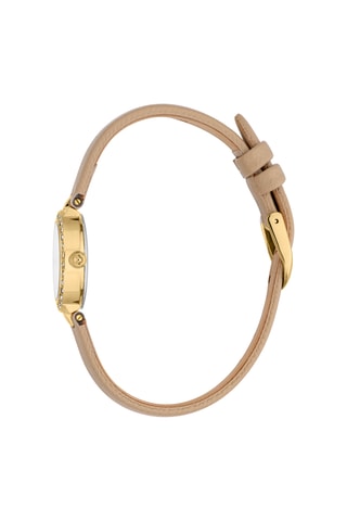 Montre à quartz en cuir et cristaux tchèques Serenita - Beige et doré