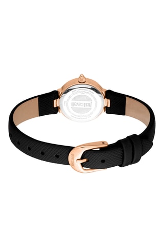 Montre à quartz en cuir et cristaux tchèques Serenita - Noir et doré rose