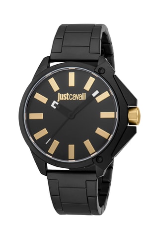 Montre à quartz en acier Valoroso - Noir