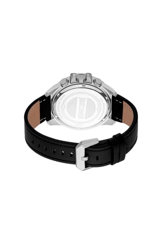 Montre à quartz en cuir Maestro - Noir et argenté