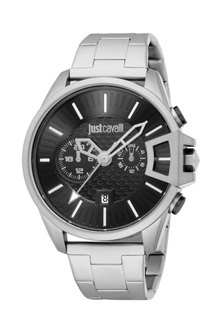 Montre à quartz en acier Maestro - GMT - Argenté et noir