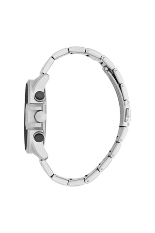 Montre à quartz en acier Maestro - GMT - Argenté et noir
