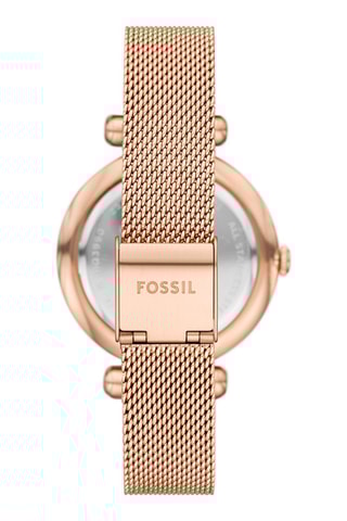 Montre à quartz en acier doré à l'or rose - Doré 