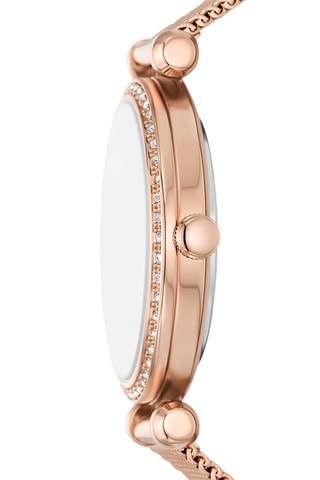 Montre à quartz en acier doré à l'or rose - Doré 