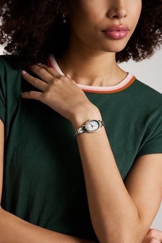 Montre à quartz en acier - Argenté et doré 
