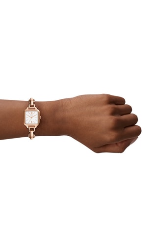 Montre à quartz en acier doré à l'or rose - Doré rose