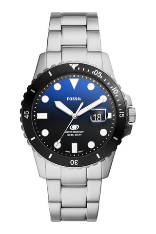 Montre à quartz en acier - Tachymètre - Argenté