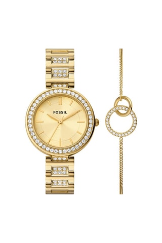 Coffret montre à quartz en acier et bracelet