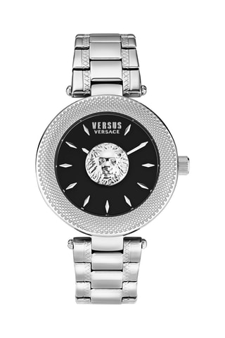 Montre à quartz en acier Brick Lane Lion - Argenté et noir