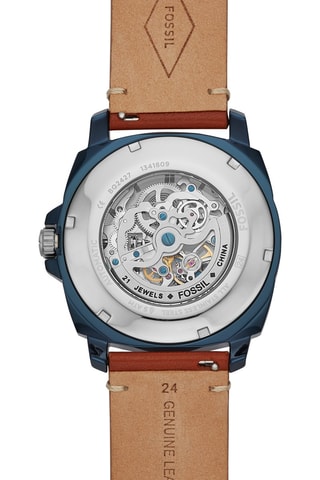 Montre mécanique automatique en cuir Privateer sport - Marron clair