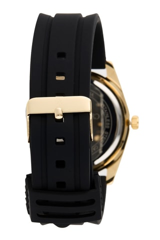 Montre à quartz en silicone - Noir et doré