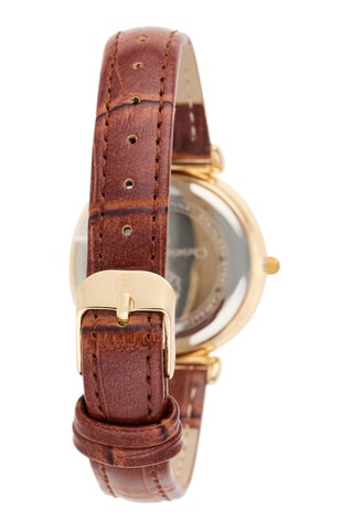 Montre à quartz en polyuréthane - Marron foncé et doré