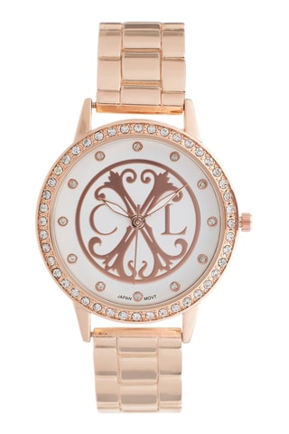 Montre à quartz en alliage - Doré rose et blanc