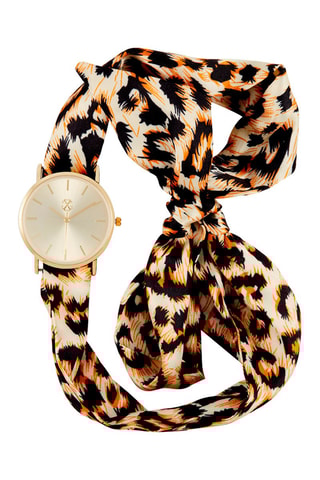 Montre à quartz en textile - 
Noir et orange