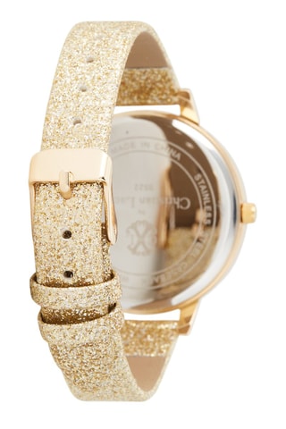 Montre à quartz en polyuréthane et nacre - Doré et blanc