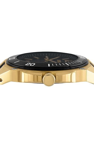 Montre à quartz en silicone et plaqué ion or jaune Versus Reaction - Noir