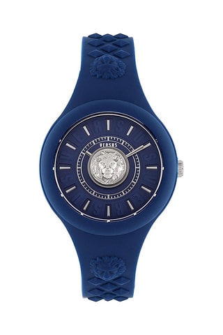 Montre à quartz en silicone Fire Island Lion - Bleu marine