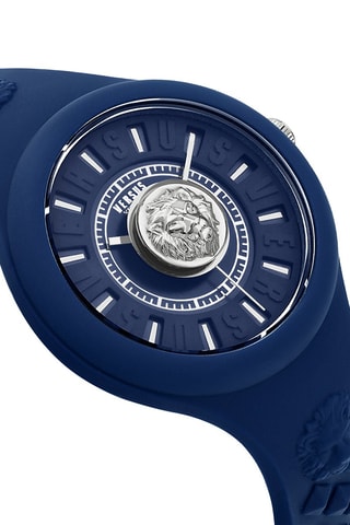 Montre à quartz en silicone Fire Island Lion - Bleu marine