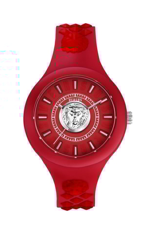Montre à quartz en silicone Fire Island Lion - Rouge
