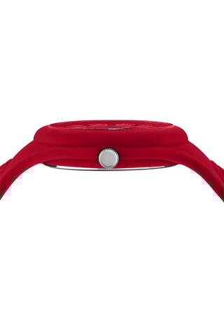 Montre à quartz en silicone Fire Island - Rouge et argenté