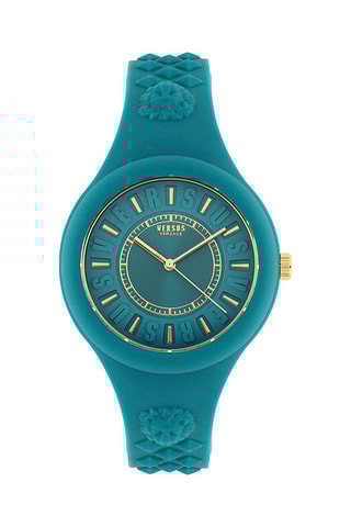 Montre à quartz en silicone et plaqué ion or jaune Fire Island - Vert foncé et doré