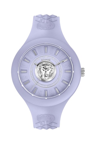 Montre à quartz en silicone Fire Island Lion - Mauve et blanc