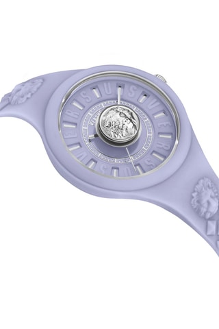 Montre à quartz en silicone Fire Island Lion - Mauve et blanc