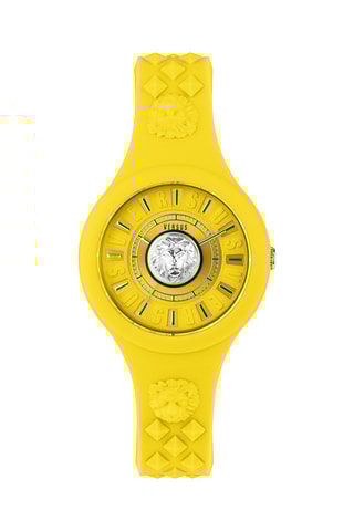 Montre à quartz en silicone Fire Island Lion - Jaune